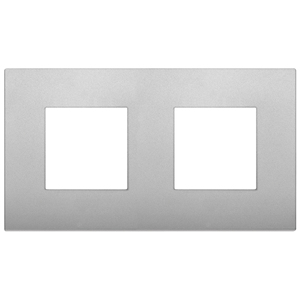 Placca 4M 2+2 Int71 CL Silver Matt Wall <b>Switch</b> <b>Plate</b> 16.1x9x0.8 cm - Product Image 1