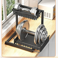 Organisateur de rangement sous évier à 2 niveaux, panier coulissant pour armoire, étagère coulissante à 2 niveaux