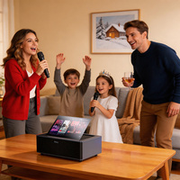 Altavoz de Karaoke de Madera para Uso Internacional con Soporte Multilingüe, Asistente de Voz Inteligente, Sistema Extranjero y KTV Doméstico Dual
