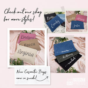 Petite pochette personnalisée à imprimé lettres de mode Sac cosmétique en toile en coton à fermeture éclair et estampage en or Logo personnalisé en gros - Product Image 4