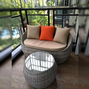 Muebles de jardín Conjunto de bistró redondo Silla de mimbre de ocio Venta caliente Juego de sofás de ratán de hierro para exteriores - Product Image 6
