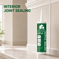 Scellant acrylique imperméable pour usage en construction, adhère au verre, au métal, au plastique avec une forte adhérence, pâte adhésive