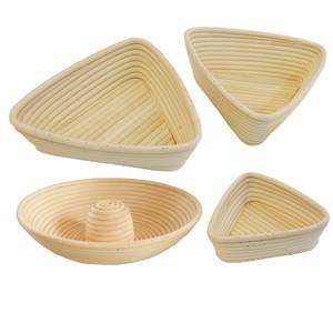 100% doğal Rattan ev yapımı 9 inç profesyonel pişirme üçgen yuvarlak ekmek sepet seti - Product Image 3