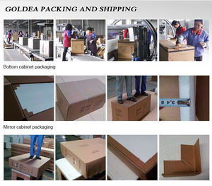 Salon moderne du carton Vanités de salle de bain cannelées étanches Ensemble complet d'évier Panneau de mélamine en MDF Nouveau carton équitable de mélamine - Product Image 6