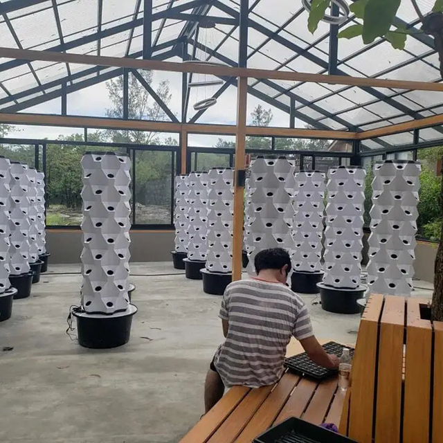 Beautiful and Fully Automatic Hydroponic Tower Garden Aeroponic Tower System with LED Grow Lamps