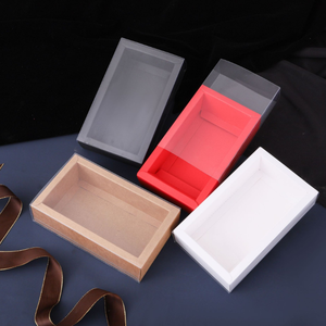 Caja de Embalaje para Cajones Vacíos, Papel Kraft/Blanco/Negro+PVC Transparente, Estampado, Reciclable, Personalizable, para Cosméticos - Product Image 2