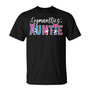 T-shirt da ginnastica Auntie, nera, taglia piccola, unisex, girocollo, stampa digitale, regalo sportivo - Product Image 3