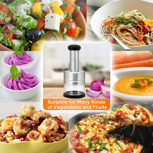 Picador de Alimentos Manual, Picador de Verduras para Cebolla, Ajo, Nueces, Cortador de Verduras Manual con Cuchilla de Acero Inoxidable - Product Image 2
