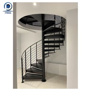 Prix des escaliers en colimaçon Prima Villa, escaliers modernes en métal pour l'extérieur, escaliers intérieurs en <span class=keywords><strong>bois</strong></span> noir, style extérieur en fer forgé personnalisé - Product Image 6