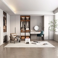 Armoire Walk-in Haut de Gamme pour Chambre à Coucher, Dressing Modulaire Personnalisé en MDF, Meuble de Maison, Prix de Gros