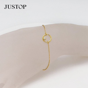 Pulsera de Plata de Ley Chapada en Oro Vintage con Circonitas Geométricas, Ecológica, Unisex, Certificada por BSCI, Joyería al por Mayor - Product Image 4