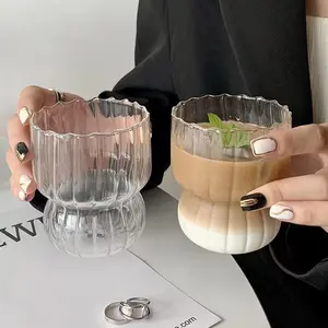 创意260毫升耐热茶杯高硼硅玻璃咖啡杯咖啡厅和派对用玻璃杯