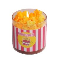 Bougie parfumée Popcorn en cire de soja, faite à la main, cadeau d'anniversaire, de Noël, accessoires amusants, cadeau pour couple, décoration d'intérieur, aromathérapie, vanille