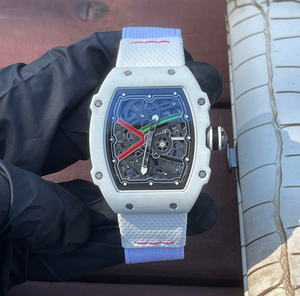 Trendy High End Best Selling <b>Watch</b> White Carbon Fiber <b>Watch</b> Canvas Strap Automatic Winding Unisex Mechanical Sports <b>Watch</b> - Product Image 1