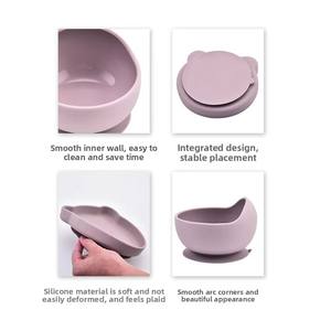 Assiette <span class=keywords><strong>à</strong></span> ventouse <span class=keywords><strong>en</strong></span> <span class=keywords><strong>silicone</strong></span> de qualité alimentaire pour bébé, assiette de repas anti-chute et antidérapante, style macaron minimaliste, ensemble de vaisselle pour enfants - Product Image 4