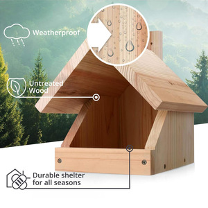 Caja de Cría para Pájaros Resistente a la Intemperie, Sin Pintar, Nido Colgante de Madera Sólida para Pájaros, Casitas para Pájaros como los Cuervos - Product Image 1