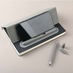 Carnet de notes A5 vierge en cuir de qualité supérieure avec couverture pliable, journal/agenda exquis avec stylo double pointe pour cadeaux d'entreprise - Product Image 5