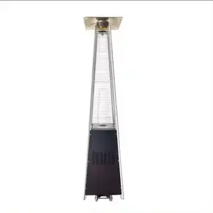 Customized Outdoor Vertical Tower Shape Fire Pit Heater Pyramid Propane Gas Patio Heater With Wheels