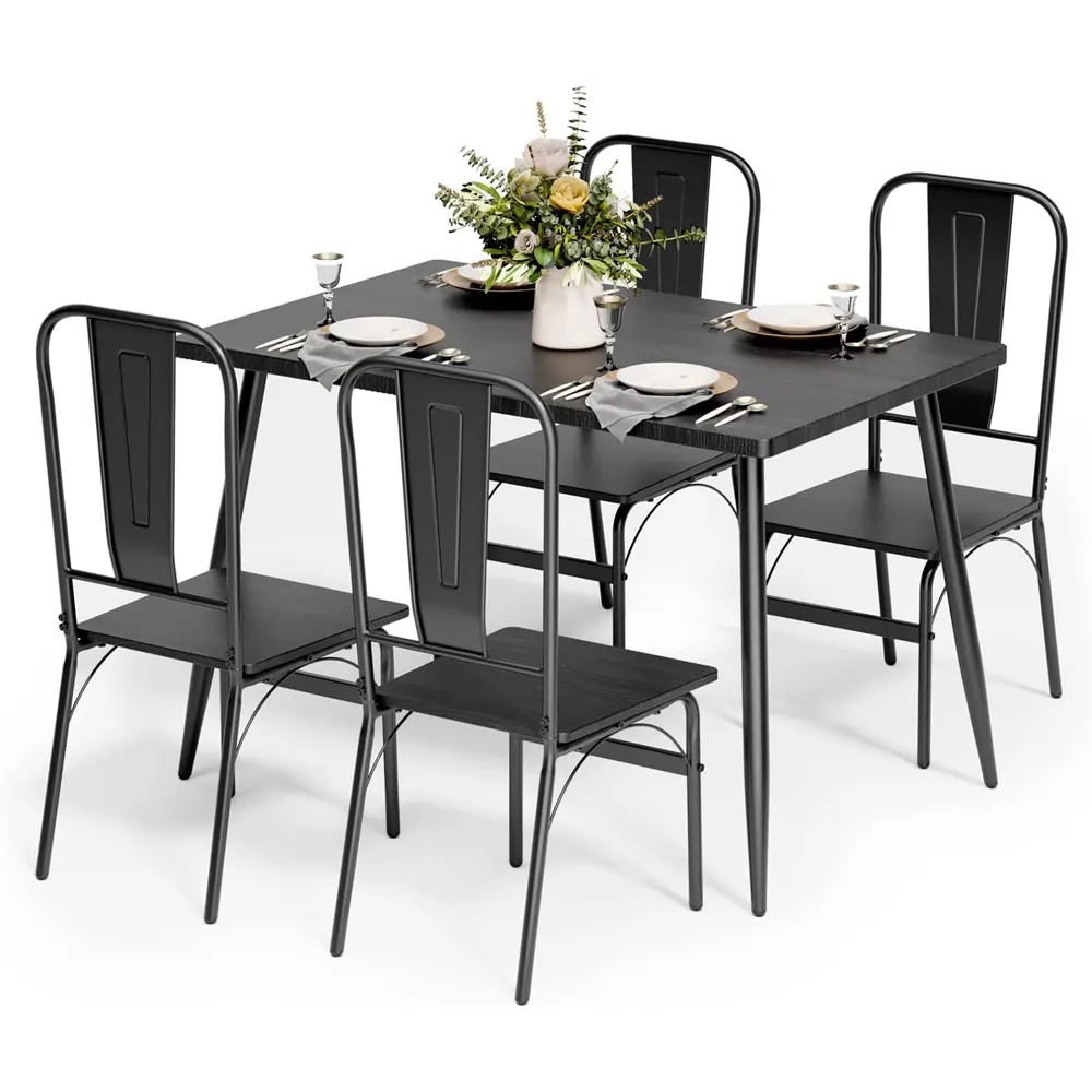 Wholesale Comedor Dinnder Desk Restaurant Set Home Furniture Kitchen Dining Room Table and 4 Chairs Escritorio Nio Wooden Carton