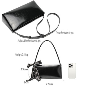 <span class=keywords><strong>Borsa</strong></span> Sottospalla di Alta Qualità per Donne, <span class=keywords><strong>Borsa</strong></span> Vintage con Sciarpa, Minimalista Rettangolare in Pelle PU - Product Image 4