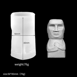 Early Riser DIY <span class=keywords><strong>divertido</strong></span> adorable parodia Stoneman decoración ornamento molde vela perfumada molde Rock <span class=keywords><strong>hombre</strong></span> retrato molde de silicona - Product Image 4