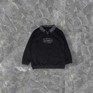 Sweat-shirt à capuche vintage à double couche avec patchwork à carreaux, personnalisé, 100% coton - Product Image 2