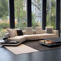 Modernes Chesterfield Relax-Ecksofa-Set Modulares Design Langlebige Umweltfreundliche Stoffpolsterung Komfortable Holzbeine