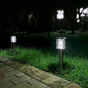 Solar Lawn Mosquito Killer Light Stainless Steel Led Water Resistant Outdoor Garden <b>Pest</b> <b>Control</b> Lamp - Product Image 2