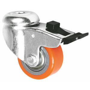 Rodízio Industrial com Capacidade de Carga de 100-150kgs, Montagem em Placa Superior com Rolamento Duplo, Roda Giratória com Freio - Product Image 1