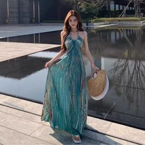 Nouvelle Robe Décontractée et Élégante pour Femme 2026, Grande Taille, Sans Manches, Ample et Amincissante, Dégradé Bleu, pour le Quotidien - Product Image 4