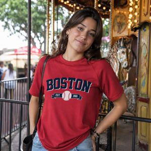 T-shirt de baseball personnalisé Boston, nom et numéro personnalisés, unisexe, adulte et enfant, col rond, impression par transfert thermique - Product Image 2