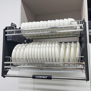 Tunosen moderno armadio da <span class=keywords><strong>cucina</strong></span> dell'hotel cestello di sollevamento in acciaio inox 304Ss scolapiatti 2 ripiani Multi-funzione ascensore 3 anni - Product Image 1