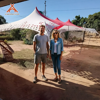 Lona de Poliéster OEM Kawagebo Kamp (KK) 49.2' X 65.6' 300 ㎡   Carpa Extensible Tipo Queso para Eventos y Fiestas de Boda de 100-150 Personas