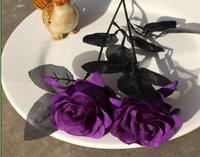 Rose noire fleur artificielle réaliste tige unique soie Rose Bouquet pour mariage Bouquet fête Table pièce maîtresse Vase décor