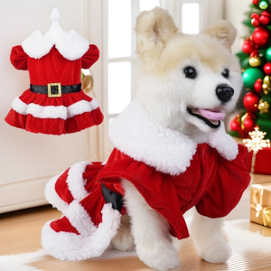Qbellpet Robes pour animaux de compagnie de Noël de haute qualité, vêtements de cosplay d'hiver, jupes de princesse, vêtements pour chiots, bichons, <span class=keywords><strong>spitz</strong></span>, pour petits chats et chiens - Product Image 6