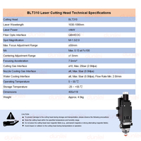 Tête de découpe laser BOCHU BLT310 4000W avec mise au point automatique BLT310-150A/200 pour source laser Raycus/MAX 1500-3000W