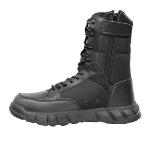 Bottes de combat Definite TSB01 en cuir de vachette, super légères, avec fermeture éclair latérale, couleur coyote marron et noir - Product Image 3