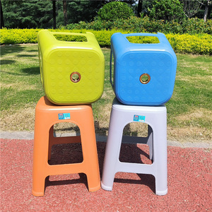 Tabourets en plastique 28x46 cm, meubles durables pour la maison et le salon, tabouret carré pour adulte, design moderne - Product Image 3