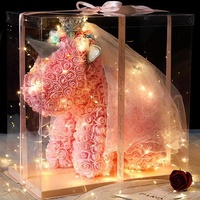 Cadeau de la Saint-Valentin 520 : Rose PE Grande Licorne Haut de Gamme, Cadeau d'Anniversaire Créatif, Fleur Éternelle Faite à la Main pour Usage Intérieur