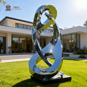 Trevi Nghệ Thuật Bất Động Sản Tùy Chỉnh Thiết Kế Hiện Đại Kim Loại Nghệ Thuật Cao Đánh Bóng Thép Không Gỉ Trừu Tượng Điêu Khắc Tượng Cho Ngoài Trời Sân - Product Image 6