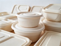 Boîte à emporter rectangulaire 100 % compostable en pulpe écologique, anti-fuite, pour salades et repas à emporter – Direct Usine