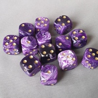 Jeu de dés D6 couleurs de marbre de 16mm bien polis dés acryliques 6 côtés en résine dés colorés polyédriques pour le jeu