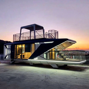 Cabaña tipo cápsula espacial de 20 pies de instalación rápida, con estructura de acero galvanizado resistente al viento, para alojamiento turístico. - Product Image 1