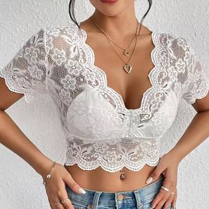 Body en dentelle <span class=keywords><strong>sexy</strong></span> à col en V pour femme, tissu dobby en polyamide et élasthanne, léger, fin et transparent, pour l'hiver, modèle ODM, <span class=keywords><strong>site</strong></span> européen - Product Image 3