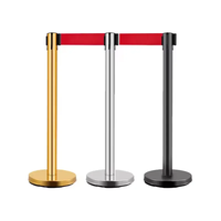 Barrière de contrôle de foule rétractable en acier inoxydable, hauteur 90 cm, couleur argent, pour aéroport, banque, hôtel, musée