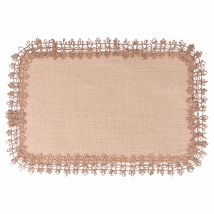 Tovaglietta in Iuta Rettangolare BORDO RICAMATO C - Product Image 1
