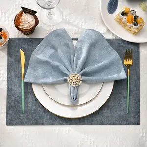 Novos acessórios de mesa festivos para casamento, guardanapo com fivela de ouro pérola, anel de toalha de papel, acessório de mesa com destaque para o casamento