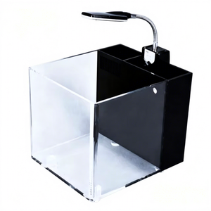 <span class=keywords><strong>Acquario</strong></span> da Tavolo Personalizzato in Acrilico Trasparente, Piccolo <span class=keywords><strong>Acquario</strong></span> Quadrato con Luce LED e Filtro <span class=keywords><strong>per</strong></span> <span class=keywords><strong>Pesci</strong></span> Betta e Decorazione Casa - Product Image 2