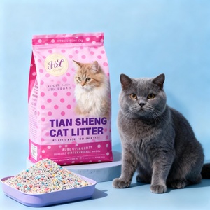 Litière pour chat en bentonite sphérique à absorption élevée, à parfum de lavande, à agglomération rapide, écologique, faible en poussière, 5 kg 5 L, vente en gros en vrac, gratuite - Product Image 1
