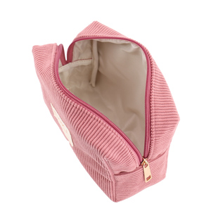 <span class=keywords><strong>Beauty</strong></span> Case da Donna Personalizzato con Logo in Velluto a Coste Corduroy con Cerniera per Cosmetici e Articoli da Toilette - Product Image 5